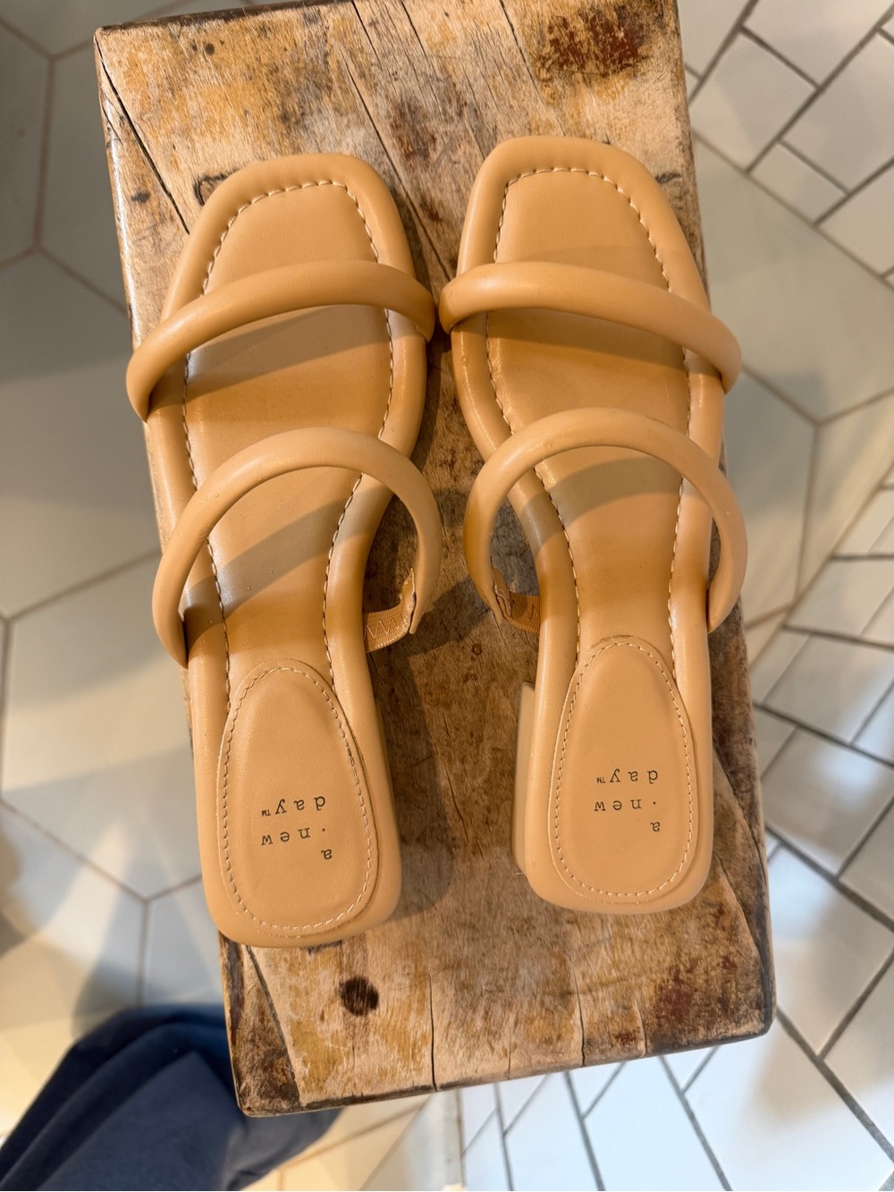 Neutral Tan Strappy Slide Sandals - Women
